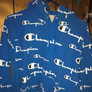 never wore. blue champion hoodie